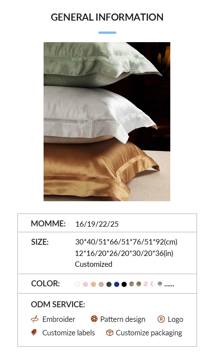 Custom Design Mulberry Silk Pillowcase Zipper Wholesale Charmeuse Satin Pillow Cases