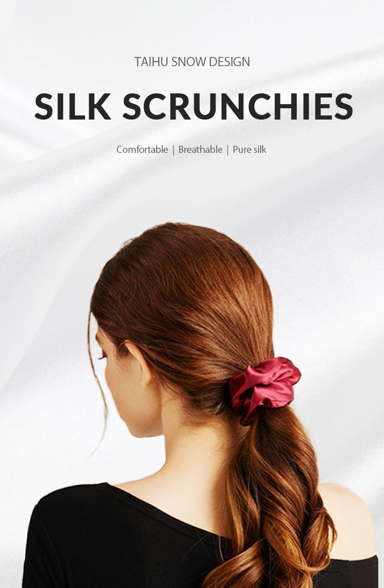 Girls 22 Momme Pure Silk Scrunchies with 2cm Width of Ribbon