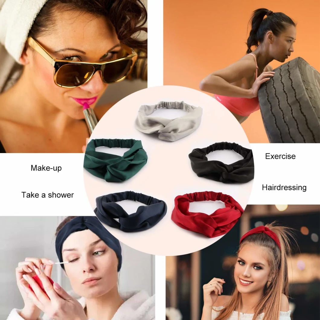 New Arrival Silk Headband Women Hair Bands Elegant Headwear Hair Accessories