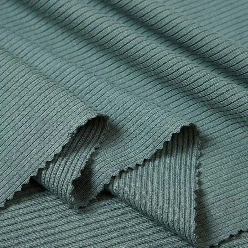 Suppliers Wholesale 92% Rayon 8% Spandex Sustainable Solids Soft Rib Knit Fabric Wholesale