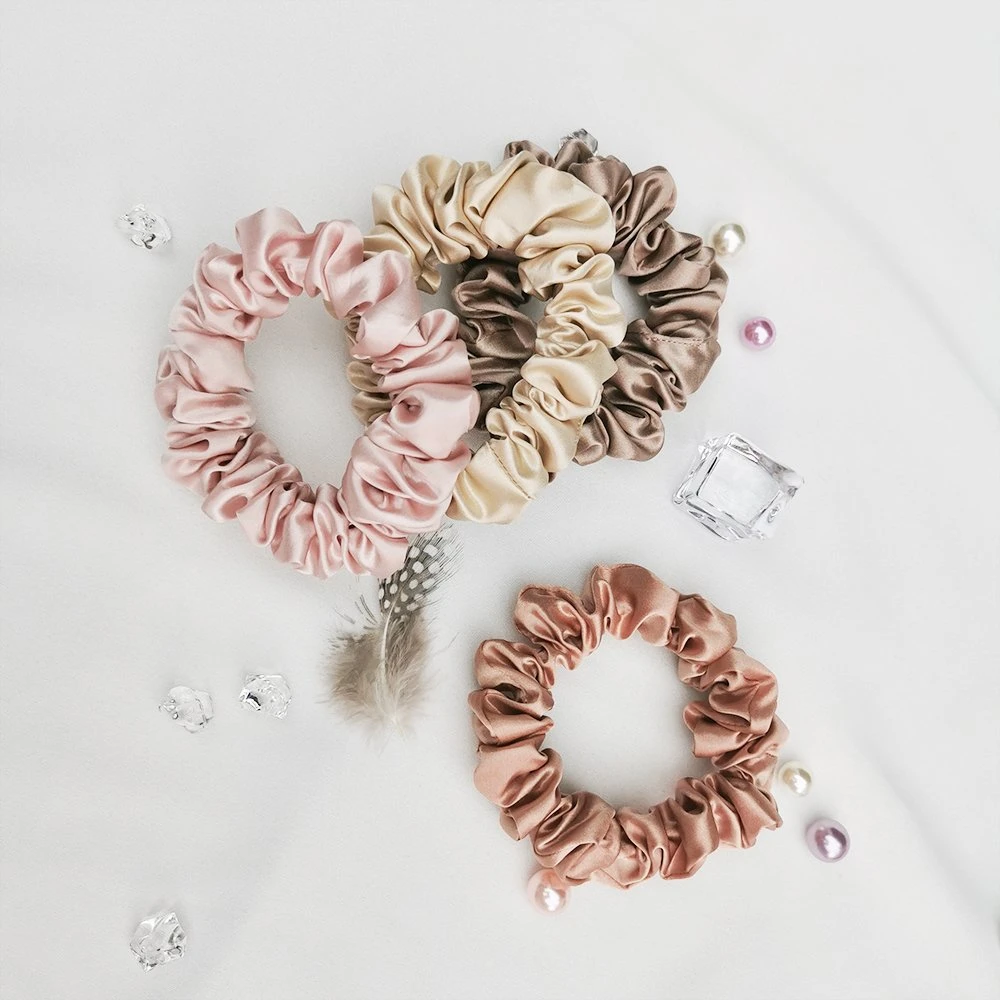 Luxury Cute Scrunchies 100% Mulberry Silk Scrunchies in Good Price