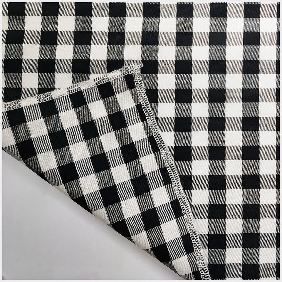 Eco Friendly 100% Tencel Fabric Wholesale Black and White Plaid Sustainable Lenzing