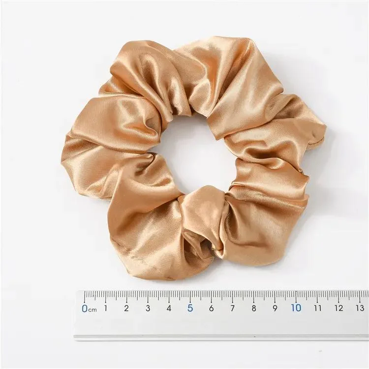 Retro Simple Stain Hair Scrunchies Women Silk Scrunchie