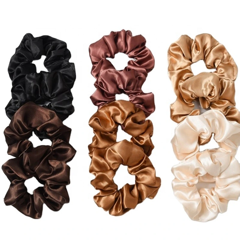 Wholesale Custom Large Silk Scrunchy Hair Ties Headband Real Silk Big Oversized Designer Hair Scrunchies