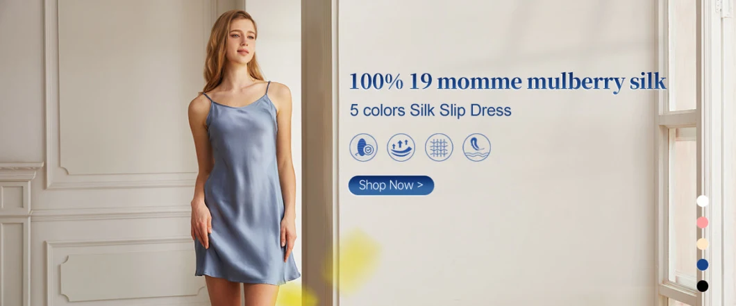 100% Pure Silk Night Dress for Women Luxury Silk Sleepwear Pajamas