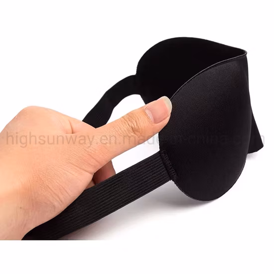 Kosmetische hochwertige Einweg-Neopren-Nylon-OEM-3D-weiche, bequeme, atmungsaktive Schlaf-Augenklappe-Maske aus Seide
